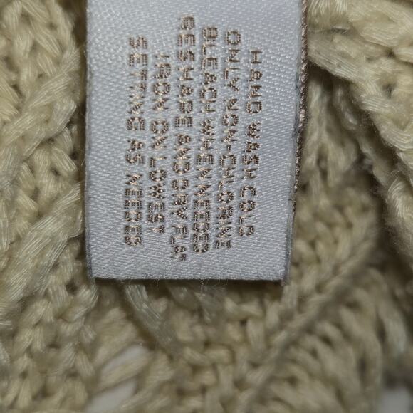 Chicos Womens Size 1 Medium Open Crochet Top Pullover Boho Hippie Festival - Picture 10 of 11